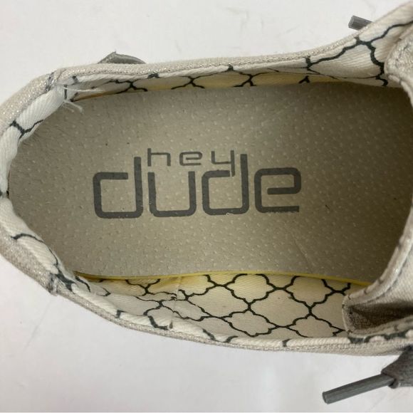 HEY DUDE Women's Wendy Sparkling Shoes Color Pearl Gray SZ 6 - Picture 8 of 10